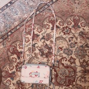 Tossed Posies Pink All-in-One Lighten Up RFID Crossbody Bag